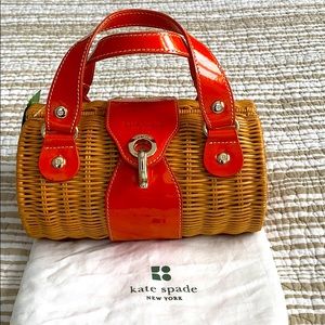 Kate Spade Straw Tisbury Roll Bag NWT